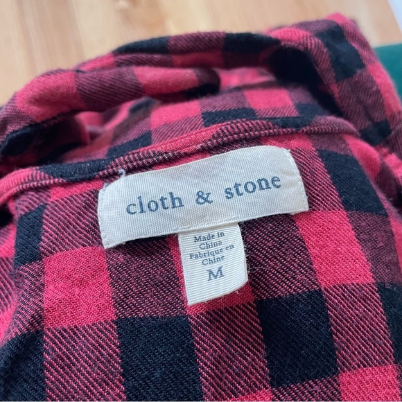 Anthropologie Cloth & Stone Plaid Flutter Sleeve Buffalo Check Open Back Dress M - Picture 9 of 12